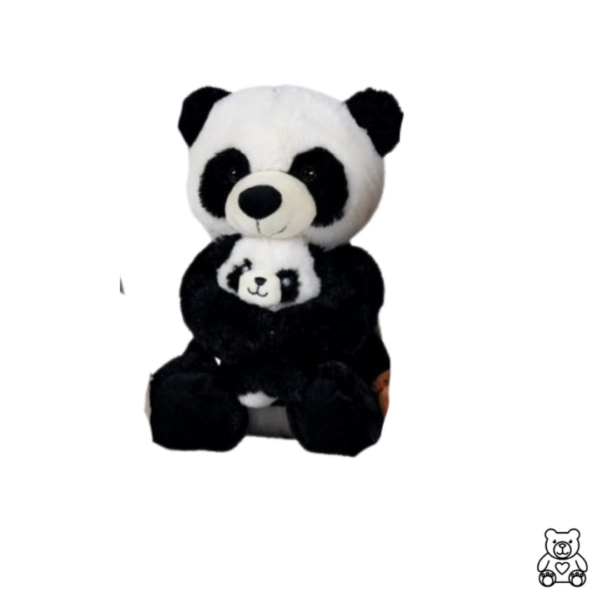 peluche-bébé-maman-panda